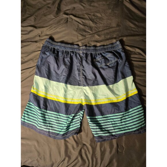 Mens Big & Tall Size 4X Swim Trunks Swimsuit Blue Stripes Lined Pockets - Picture 2 of 2